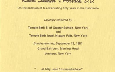 Rabbi Samuel Porrath, Golden Jubilee Banquet