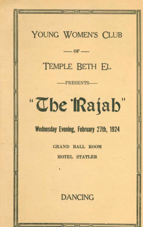 The Rajah, Program Booklet - Jewish Buffalo History Center