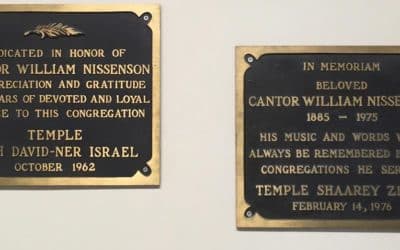 Temple David-Ner Israel, Plaques, Cantor Nissenson