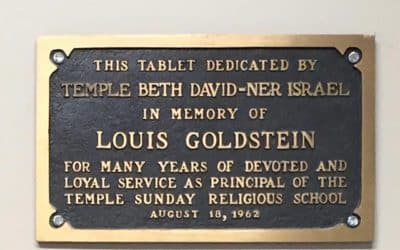 Temple David-Ner Israel, Plaques, Louis Goldstein
