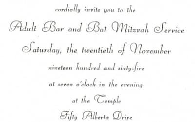 Temple Sinai, Bar Mitzvah Year, Adult Bar and Bat Mitzvah Invitations