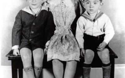 Richard (Dickie) J. Carrel, Arlene Ruth Carrel (Goldstein), and (Dr.) Robert (Bobby) E. Carrel, 1930s