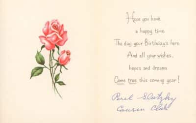 Perel Slutzky Cousin Club Birthday Card, c. 1950s