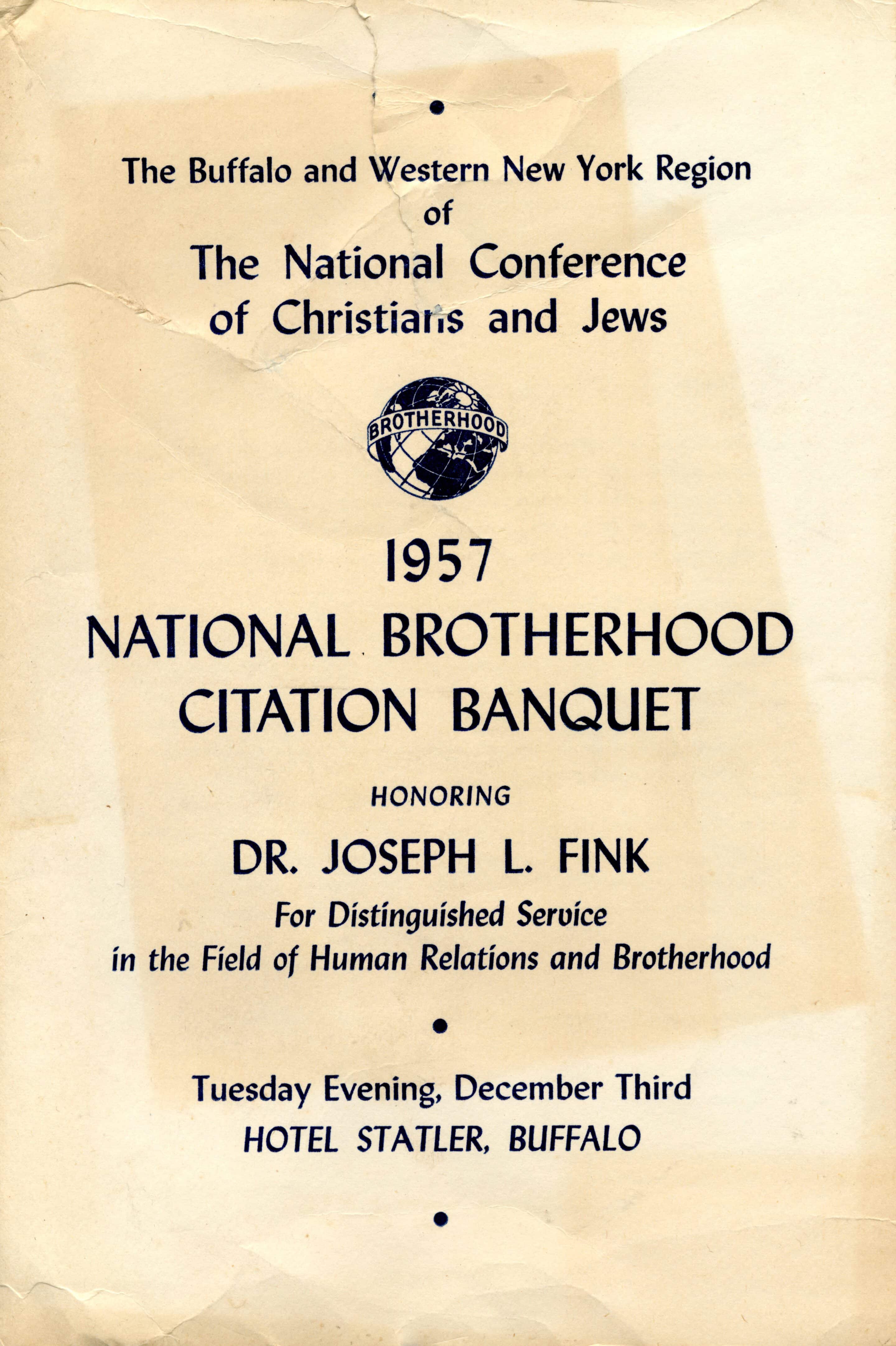 Rabbi Dr. Joseph L. Fink, NCCJ Banquet, 1957