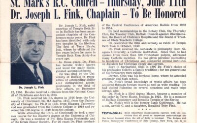 The Conference News, Dr. Joseph L. Fink to be honored, 1959