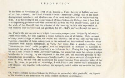 State University College Resolution, March 16, 1965