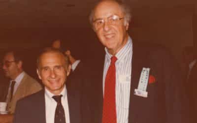Rabbi Dr. Martin L. Goldberg, and museum curator, Mortimer Spiller, 1985