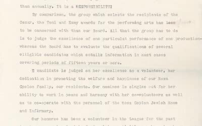 Rosa Coplon Women’s League, Circular Letter, May 11, 1981